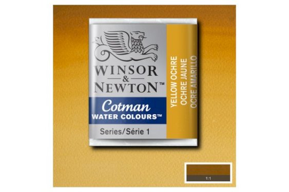 Winsor Newton Cotman watercolour 1/2 pan Yellow Ochre 744