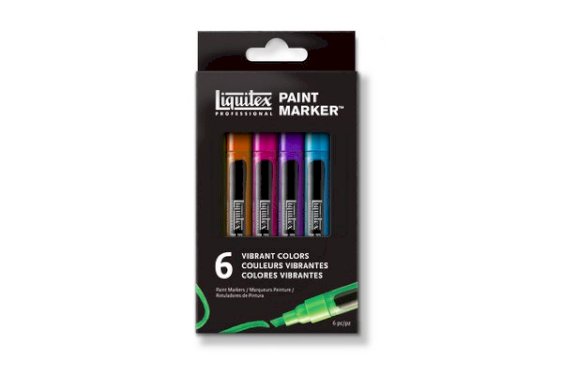 LIQUITEX Paint Marker Fin 6 Set Vibrant 
