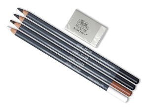 Winsor Newton Sketching pencils 5pcs w/eraser in blister set