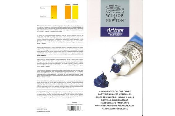 Winsor Newton Artisan Water Mixable Oil colour chart, print