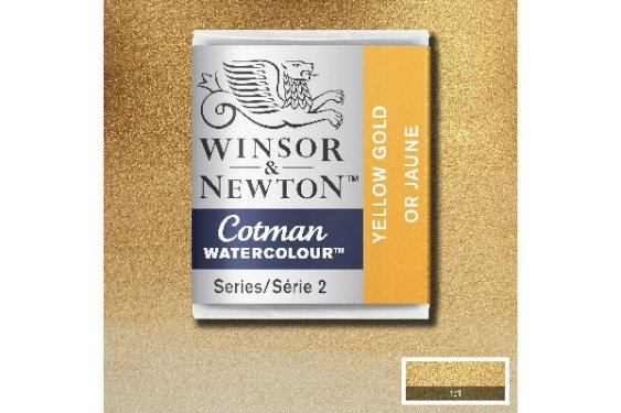 Winsor Newton Cotman watercolour 1/2 pan Yellow gold 088