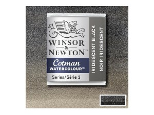 Winsor Newton Cotman watercolour 1/2 pan Iridescent Black 473